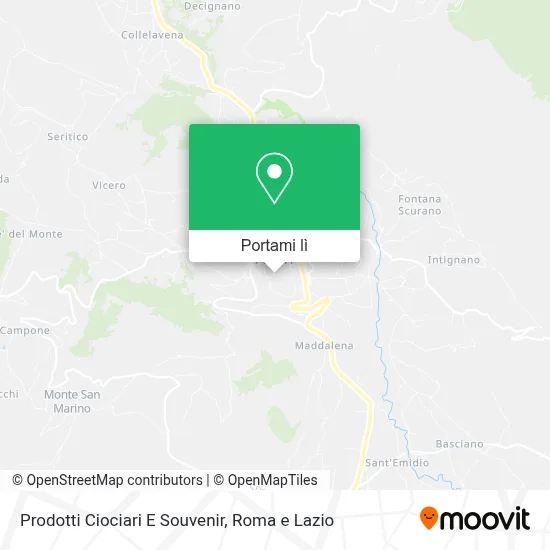 Mappa Prodotti Ciociari E Souvenir