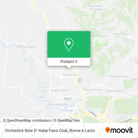 Mappa Orchestra Sole D' Italia Fans Club