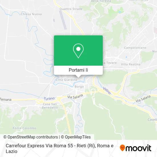 Mappa Carrefour Express Via Roma 55 - Rieti