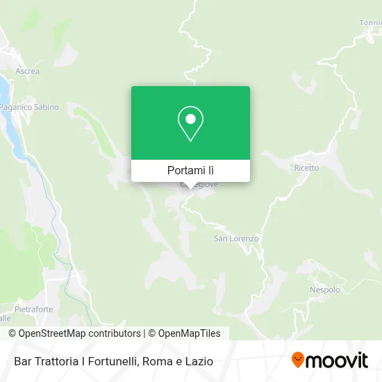 Mappa Bar Trattoria I Fortunelli
