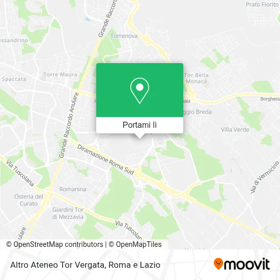 Mappa Altro Ateneo Tor Vergata
