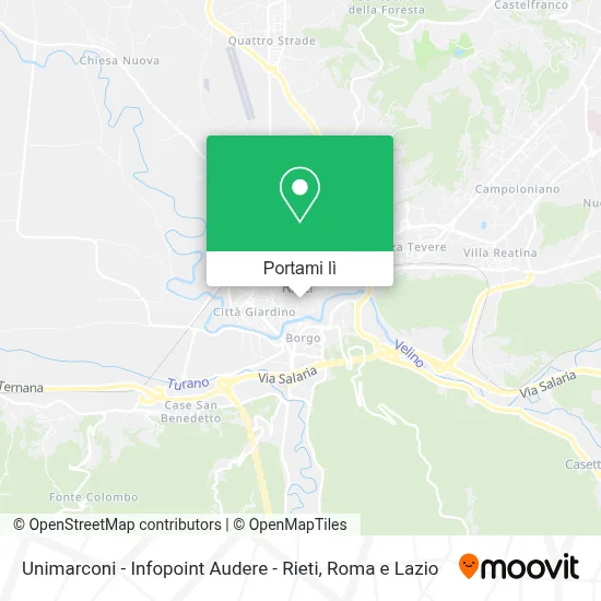 Mappa Unimarconi - Infopoint Audere - Rieti