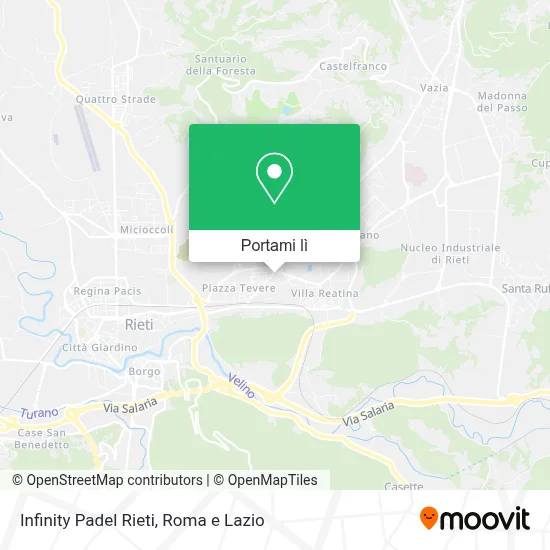 Mappa Infinity Padel Rieti