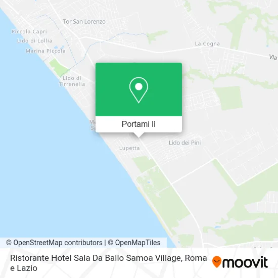 Mappa Ristorante Hotel Sala Da Ballo Samoa Village