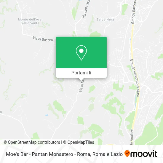 Mappa Moe's Bar - Pantan Monastero - Roma