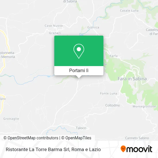 Mappa Ristorante La Torre Barma Srl