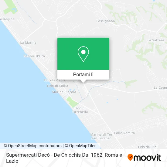 Mappa Supermercati Decó - De Chicchis Dal 1962