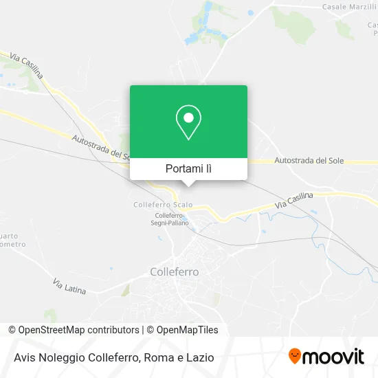 Mappa Avis Noleggio Colleferro