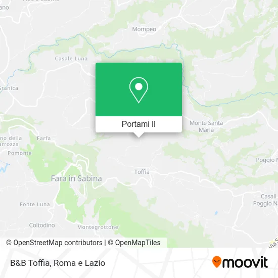 Mappa B&B Toffia