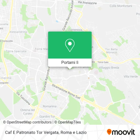 Mappa Caf E Patronato Tor Vergata