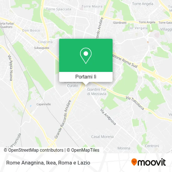 Mappa Rome Anagnina, Ikea