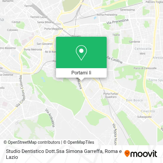 Mappa Studio Dentistico Dott.Ssa Simona Garreffa