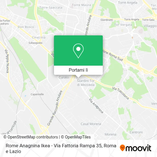 Mappa Rome Anagnina Ikea - Via Fattoria Rampa 35