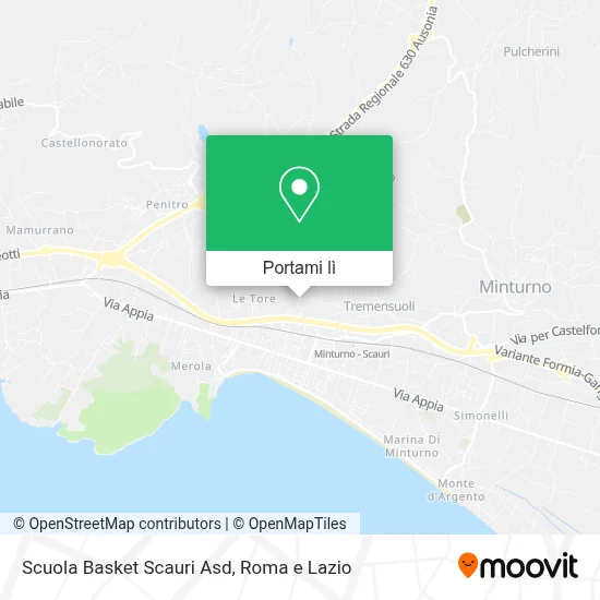 Mappa Scuola Basket Scauri Asd
