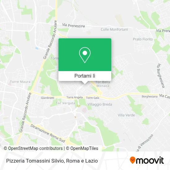 Mappa Pizzeria Tomassini Silvio