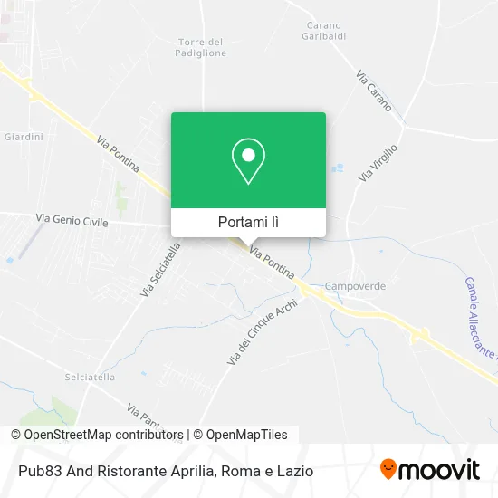 Mappa Pub83 And Ristorante Aprilia