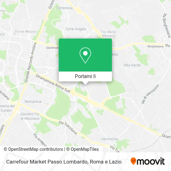 Mappa Carrefour Market Passo Lombardo