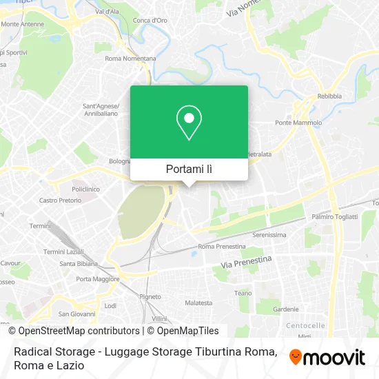 Mappa Radical Storage - Luggage Storage Tiburtina Roma