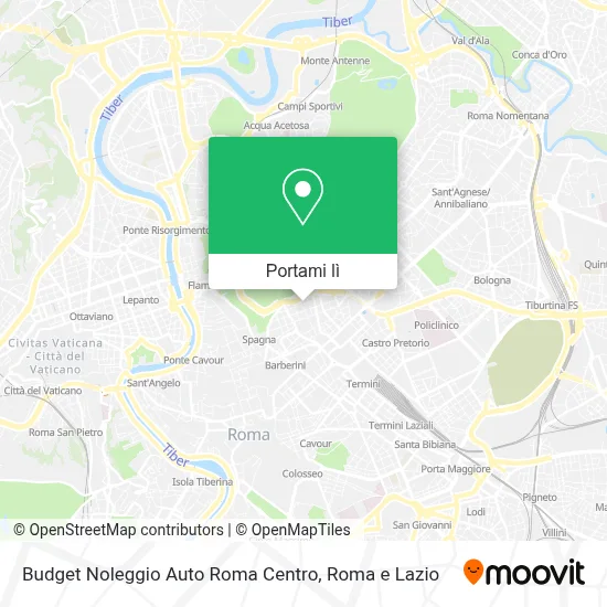Mappa Budget Noleggio Auto Roma Centro