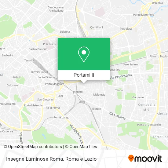 Mappa Insegne Luminose Roma