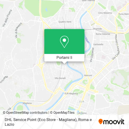 Mappa DHL Service Point (Eco Store - Magliana)