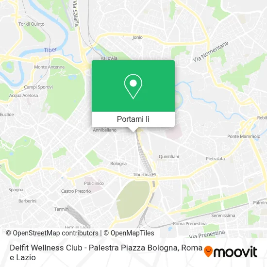 Mappa Delfit Wellness Club - Palestra Piazza Bologna