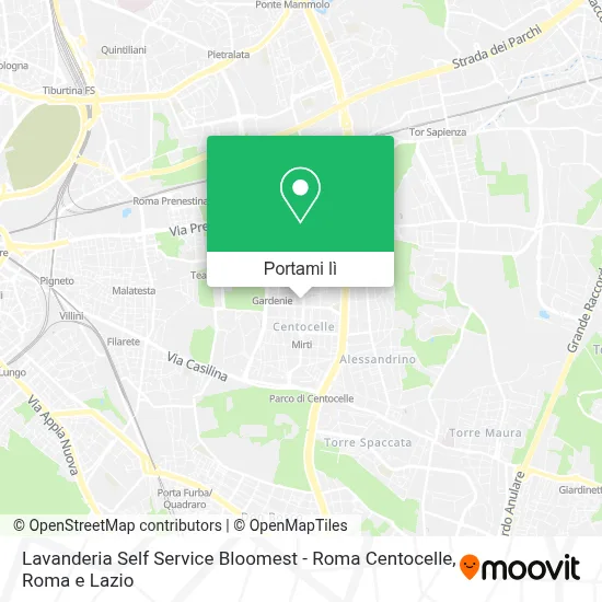Mappa Lavanderia Self Service Bloomest - Roma Centocelle