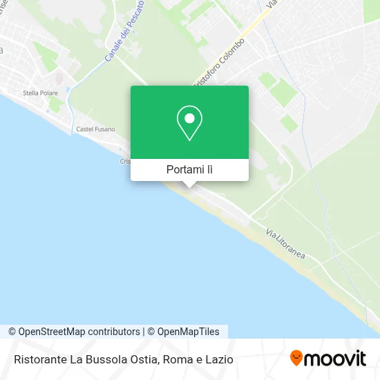 Mappa Ristorante La Bussola Ostia