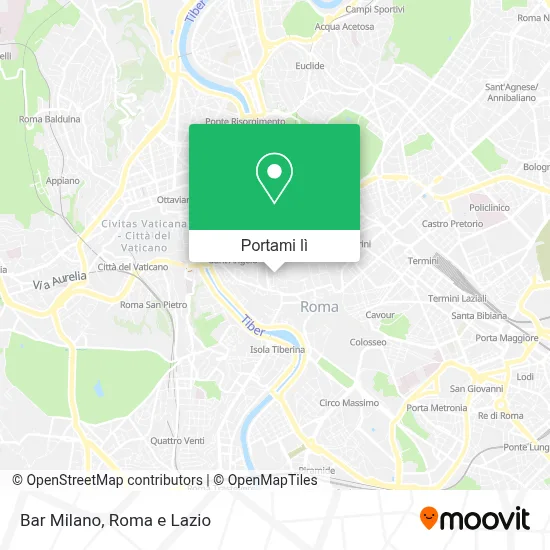 Mappa Bar Milano