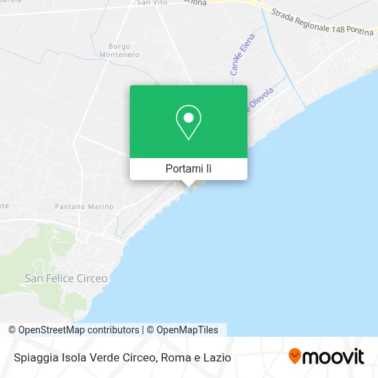 Mappa Spiaggia Isola Verde Circeo