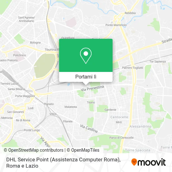 Mappa DHL Service Point (Assistenza Computer Roma)