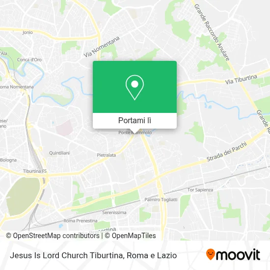 Mappa Jesus Is Lord Church Tiburtina