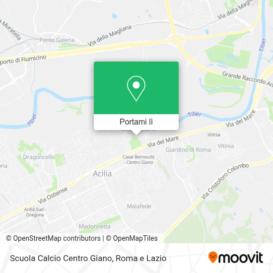 Mappa Scuola Calcio Centro Giano
