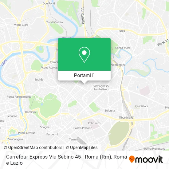 Mappa Carrefour Express Via Sebino 45 - Roma (Rm)