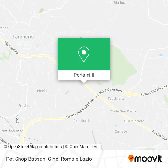 Mappa Pet Shop Bassani Gino