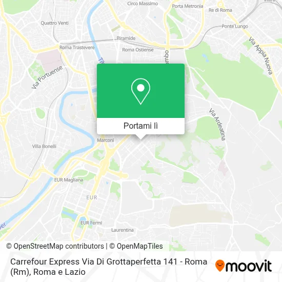Mappa Carrefour Express Via Di Grottaperfetta 141 - Roma (Rm)