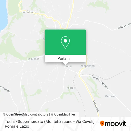 Mappa Todis - Supermercato (Montefiascone - Via Cevoli)