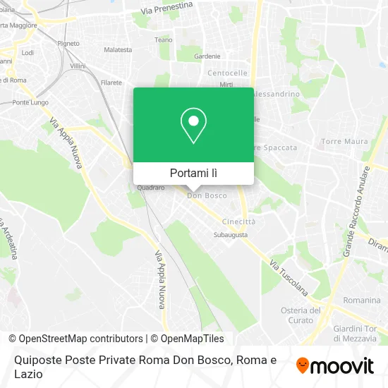 Mappa Quiposte Poste Private Roma Don Bosco