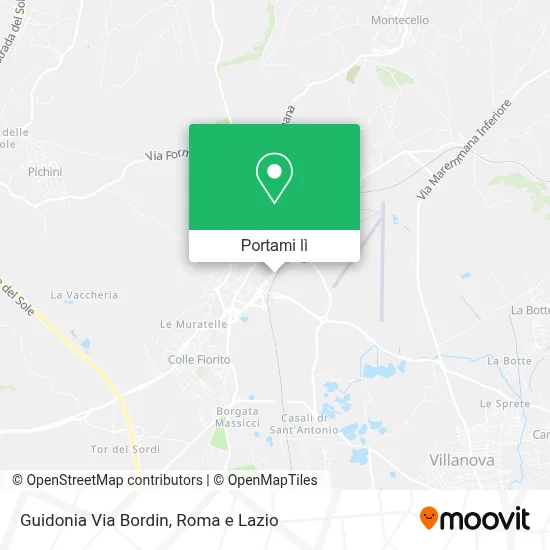 Mappa Guidonia Via Bordin