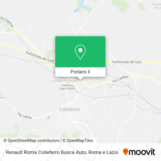 Mappa Renault Roma Colleferro Busca Auto