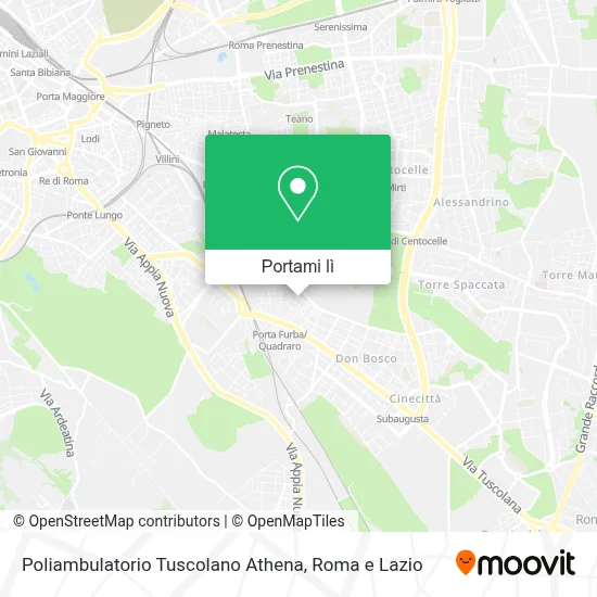 Mappa Poliambulatorio Tuscolano Athena