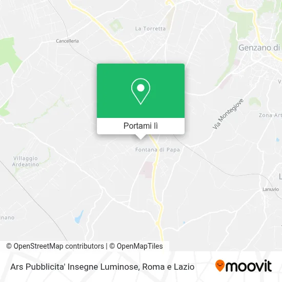Mappa Ars Pubblicita' Insegne Luminose