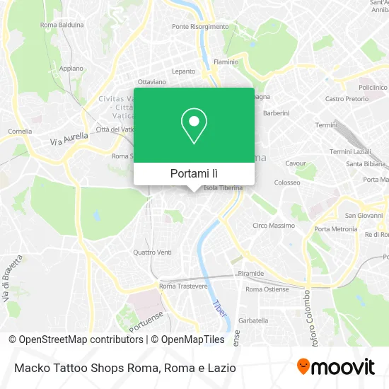 Mappa Macko Tattoo Shops Roma