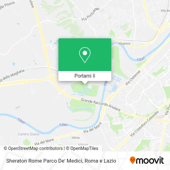Mappa Sheraton Rome Parco De' Medici