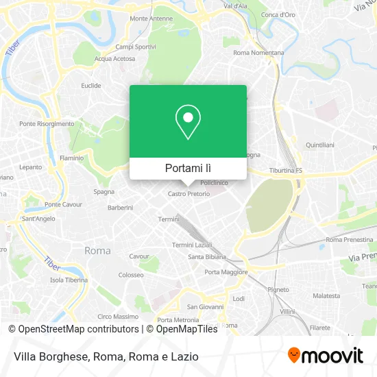 Mappa Villa Borghese, Roma