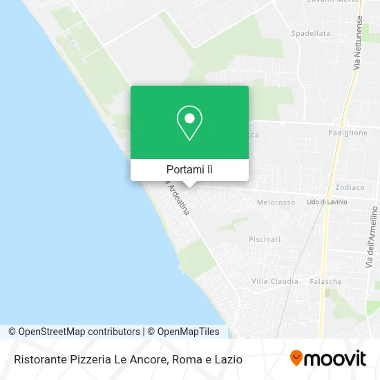 Mappa Ristorante Pizzeria Le Ancore