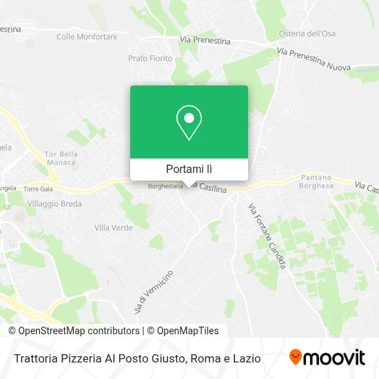 Mappa Trattoria Pizzeria Al Posto Giusto