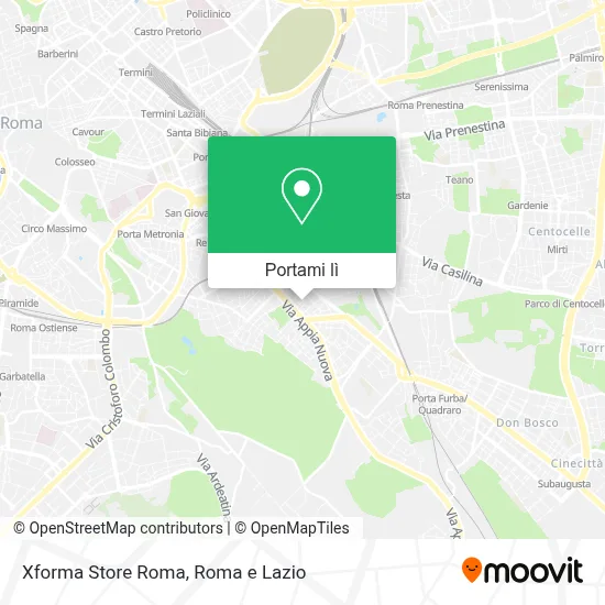 Mappa Xforma Store Roma