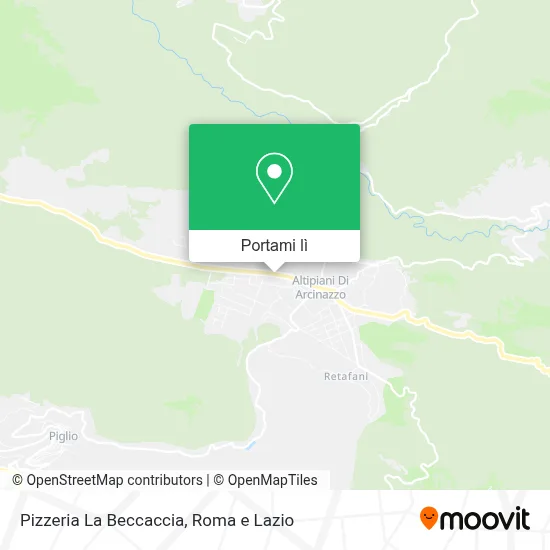 Mappa Pizzeria La Beccaccia