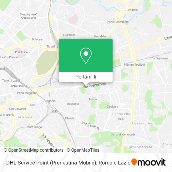 Mappa DHL Service Point (Prenestina Mobile)